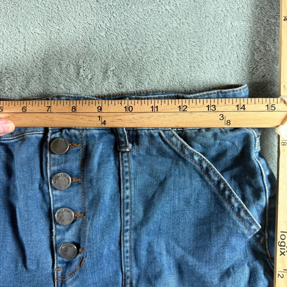 Black Label Cest Toi Wide Leg‎ Jeans Medium Wash Button Fly Raw Hem Size 11/29
